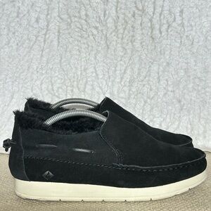 Sperry Womens Black Moc-Sider Suede SlipOn Fleece-Lined Mocassin Shoes SZ 7.5 M